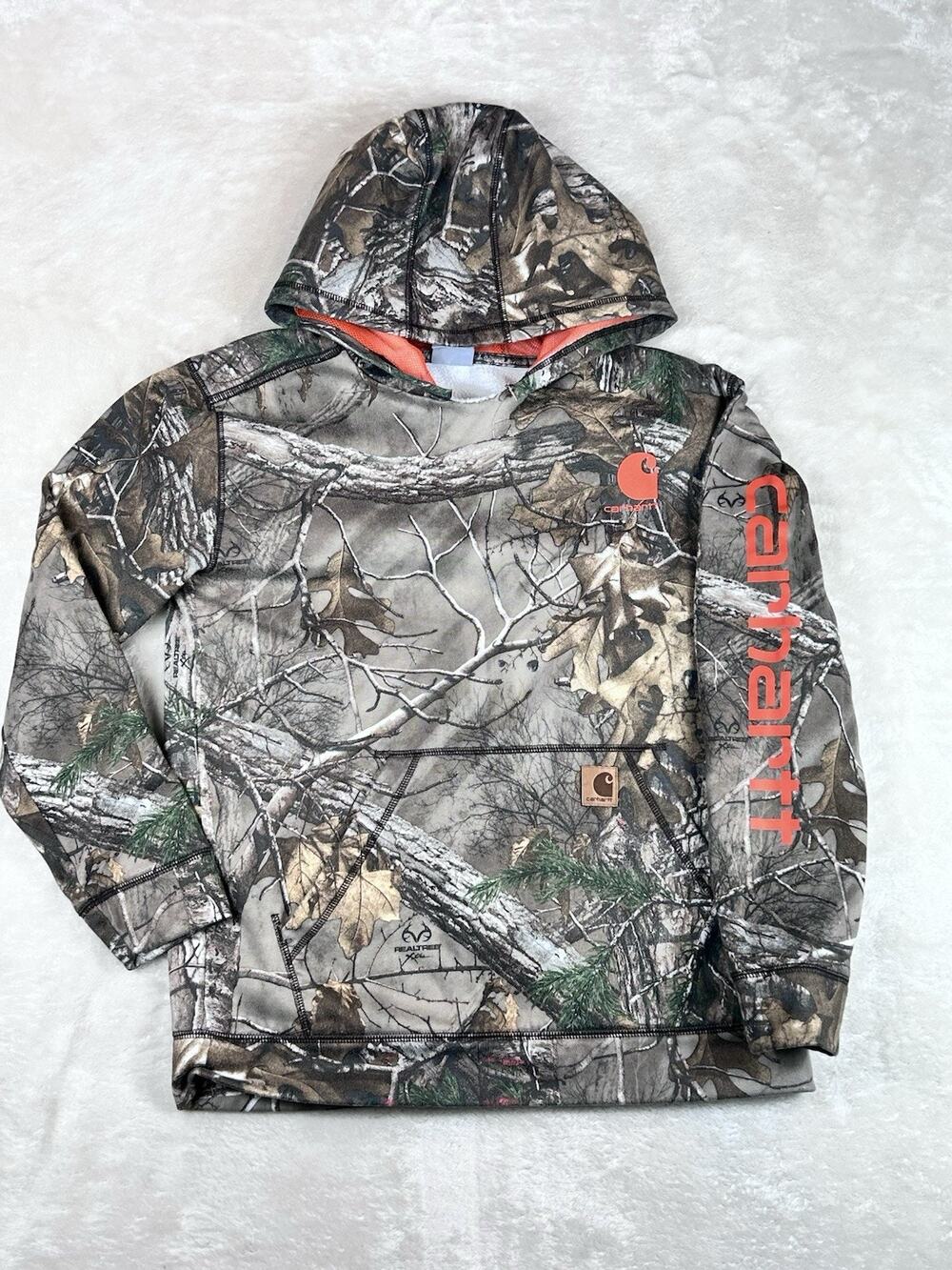 Carhartt Realtree Camo Hoodie Youth XL 18-20 Fits Men's Small Hunting Pullover